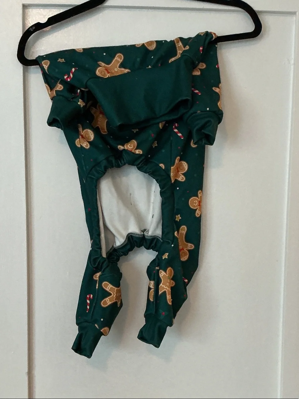 Dog Holiday Gingerbread Print Jumpsuit - Green XXL